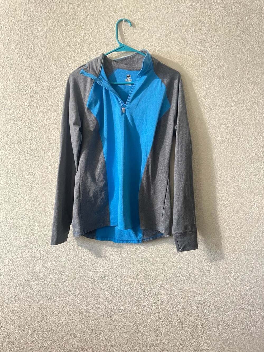 Noble Equestrian Women's Athena 1/4 Zip Performance Fleece Pullover Blue/Grey